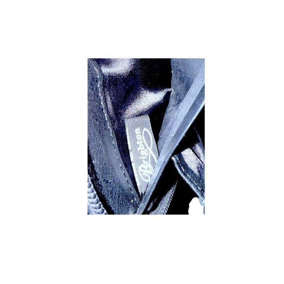 Brighton Black/Brown Pebble Leather Moc Croc Wallet With Decorative Silver-Tone - Picture 10 of 14